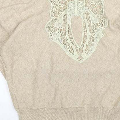 Mizumi Womens Beige  Knit Pullover Jumper Size M
