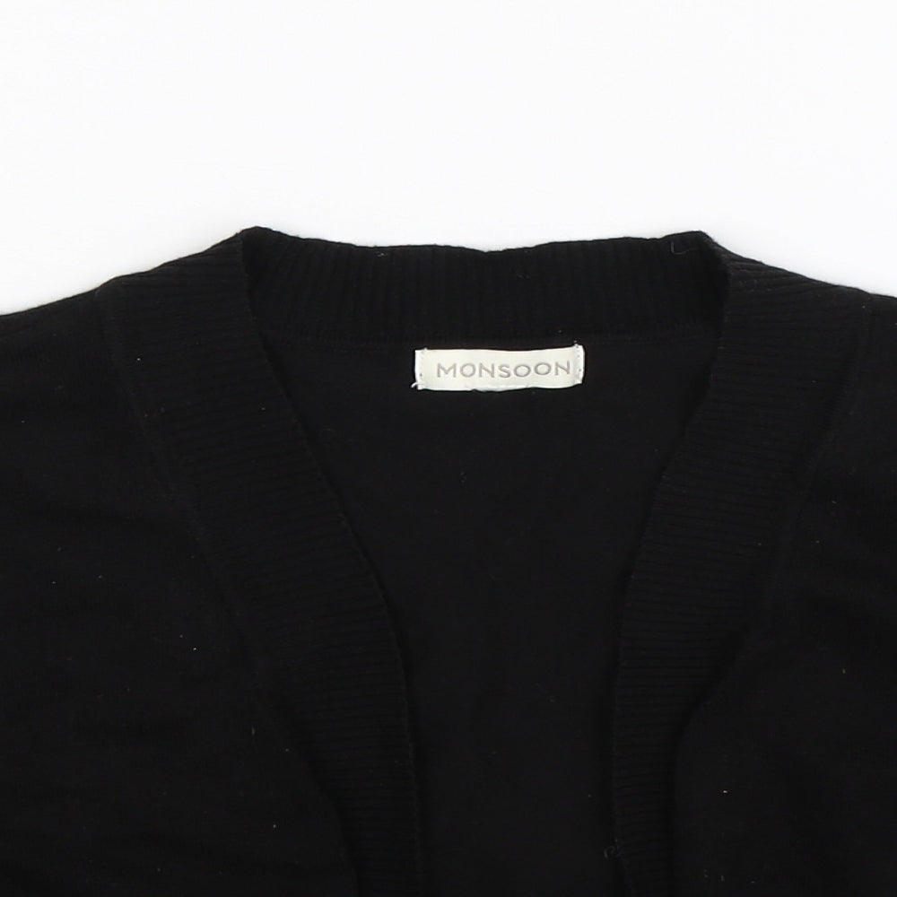 Monsoon Womens Black  Knit Cardigan Jumper Size 16
