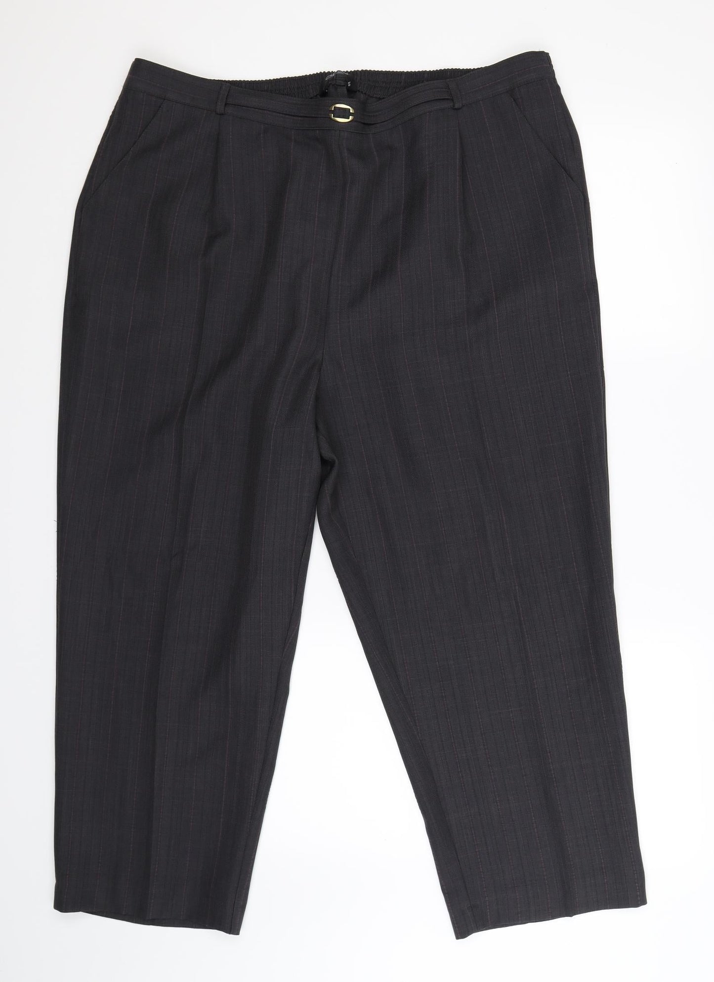 BM Womens Grey Striped  Trousers  Size 20 L26 in