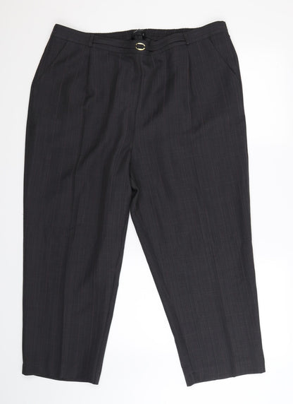 BM Womens Grey Striped  Trousers  Size 20 L26 in