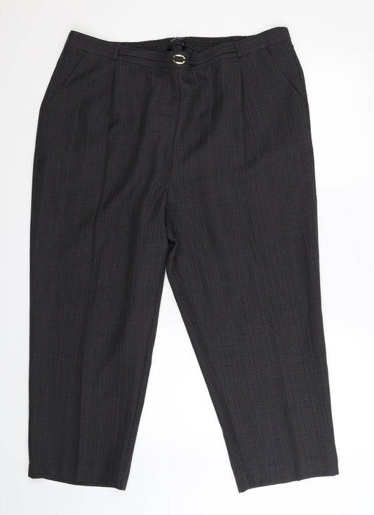 BM Womens Grey Striped  Trousers  Size 20 L26 in