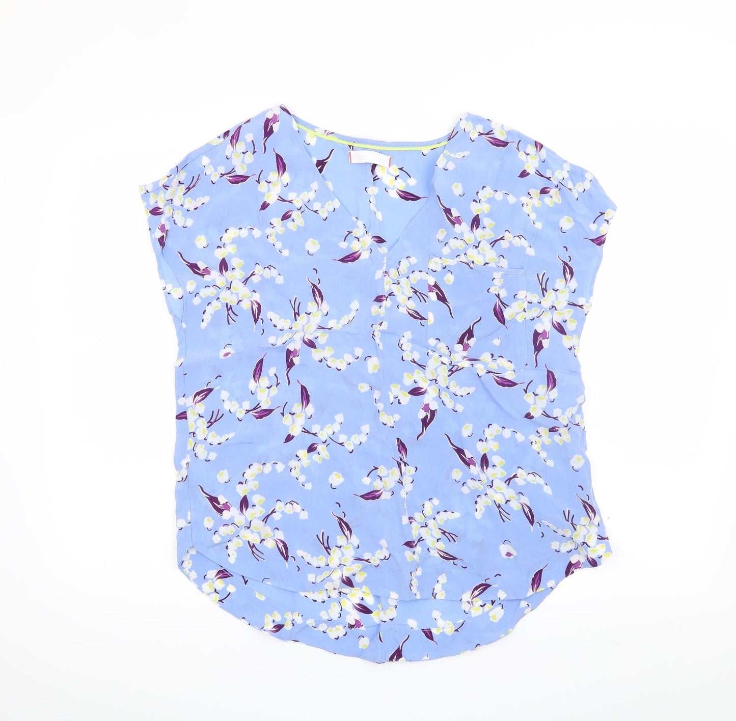 Womens UK Size 10 Per Una Blue Basic T-Shirt