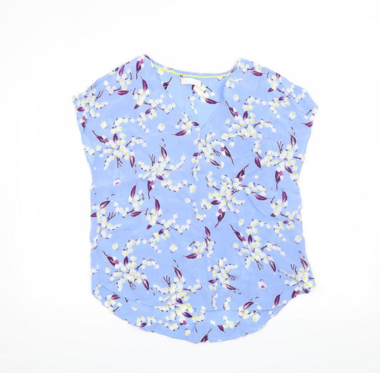 Per Una Womens Blue Floral  Basic T-Shirt Size 10