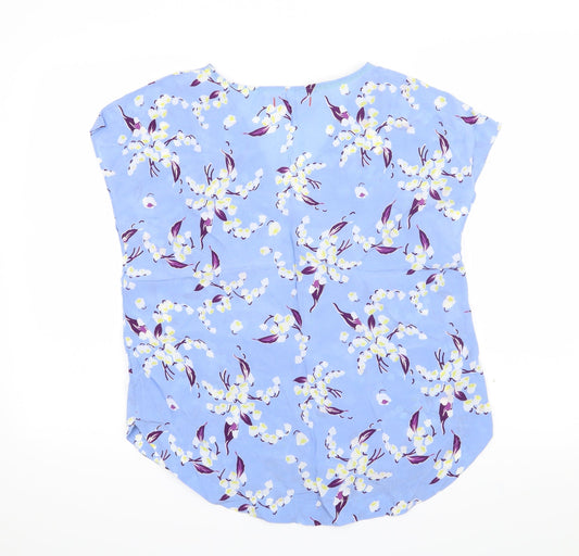 Per Una Womens Blue Floral  Basic T-Shirt Size 10