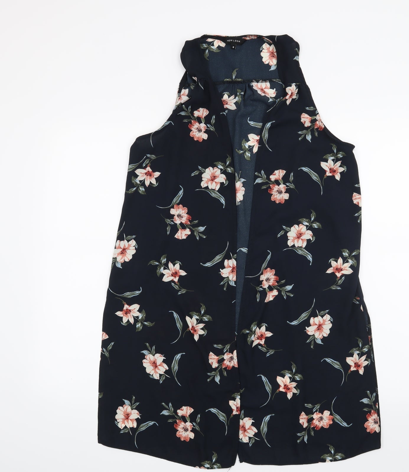 New Look Womens Blue Floral  Cardigan Jumper Size 8