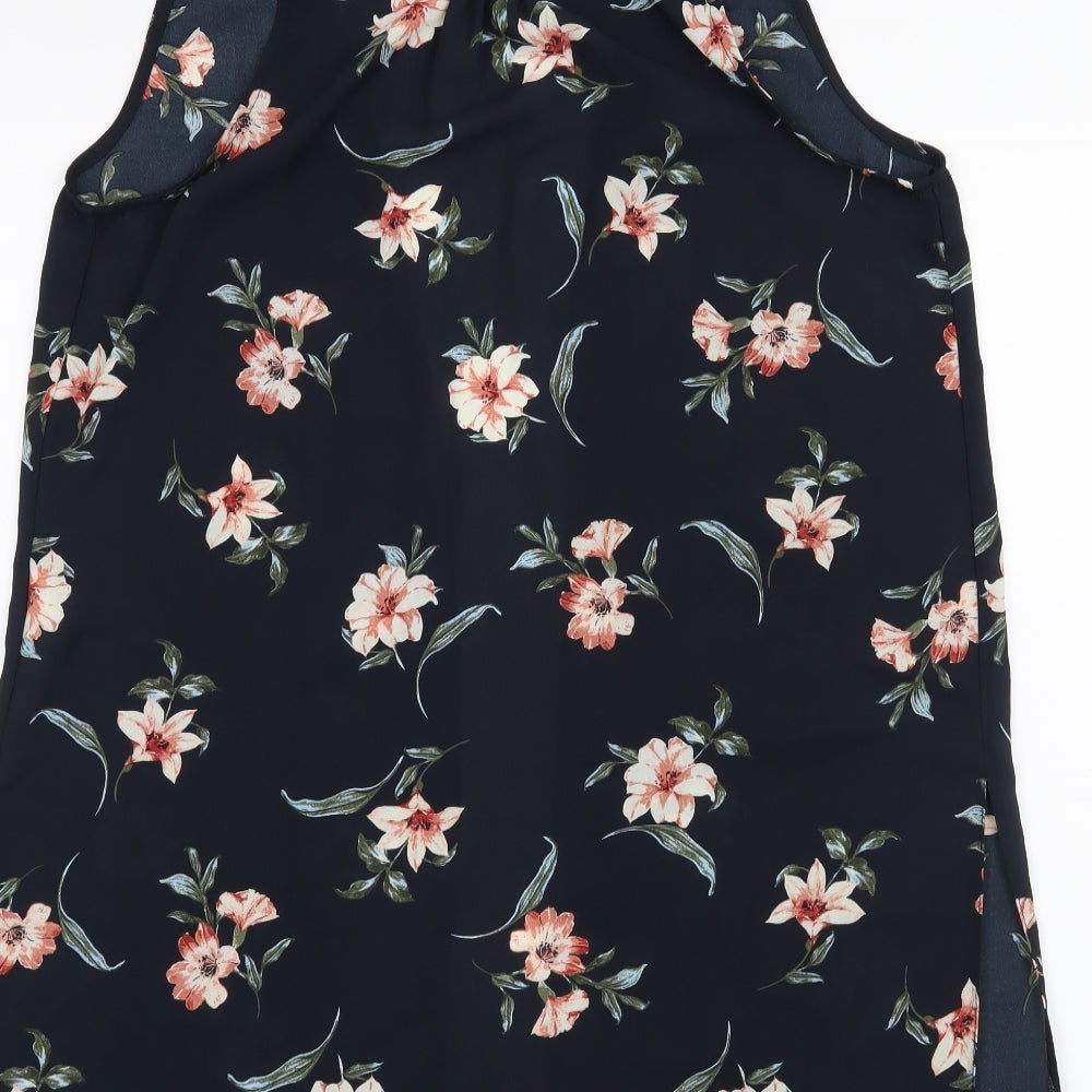New Look Womens Blue Floral  Cardigan Jumper Size 8
