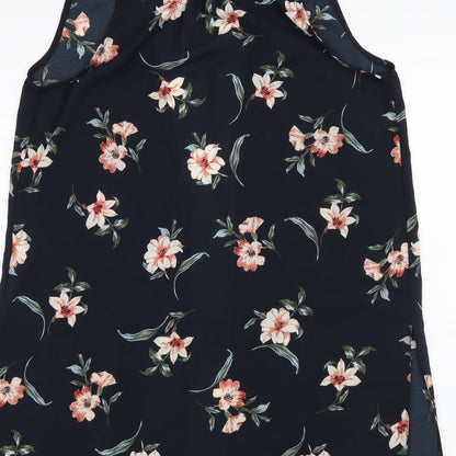 New Look Womens Blue Floral  Cardigan Jumper Size 8