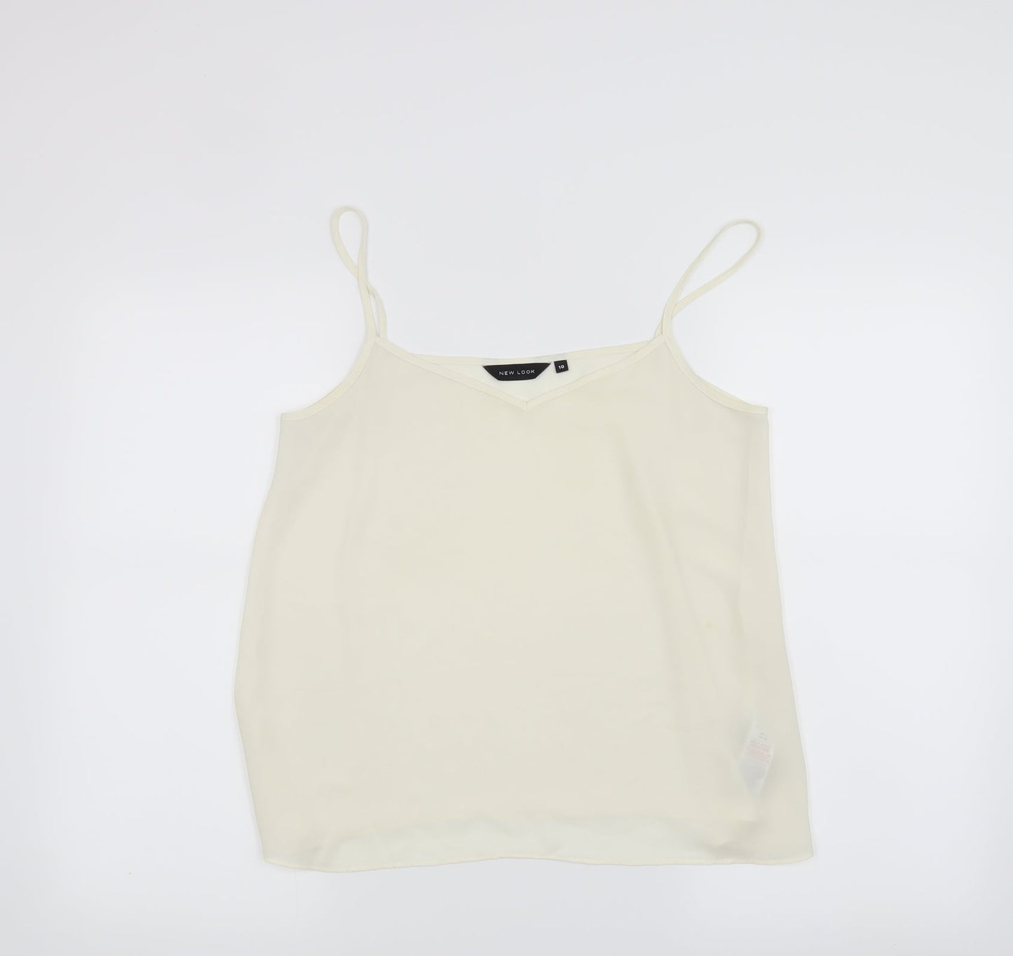Womens UK Size 10 New Look White Basic Tank