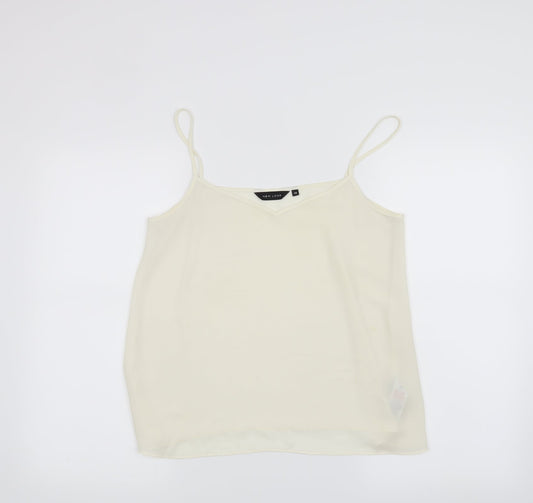 Womens UK Size 10 New Look White Basic Tank