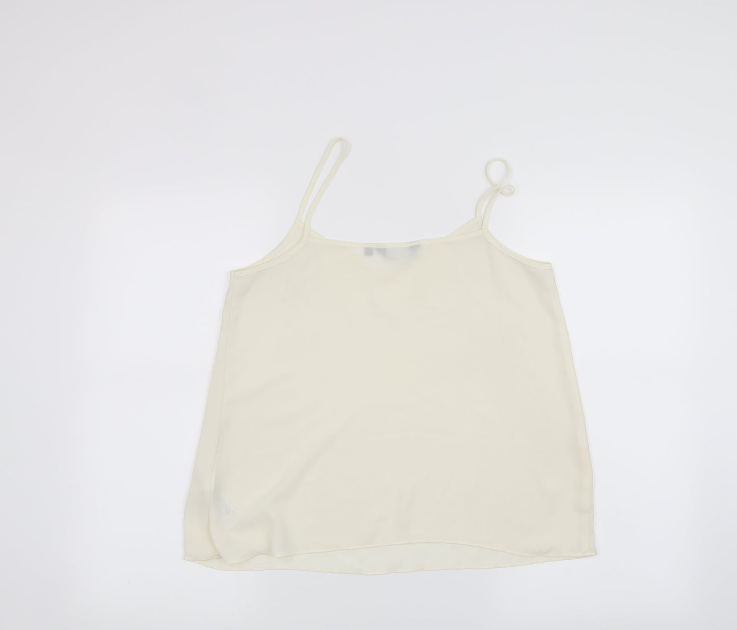 Womens UK Size 10 New Look White Basic Tank