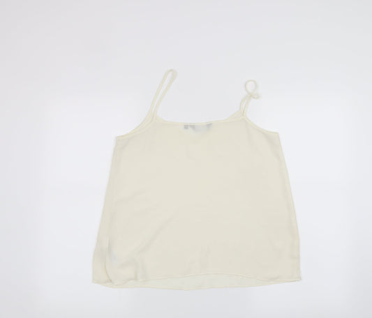 Womens UK Size 10 New Look White Basic Tank