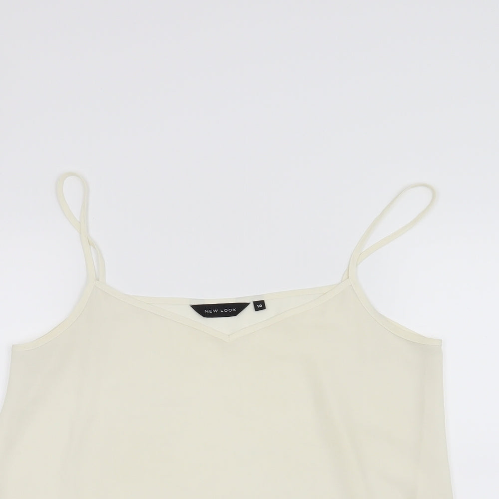 Womens UK Size 10 New Look White Basic Tank
