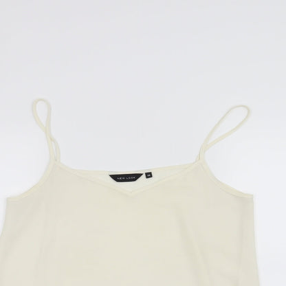 Womens UK Size 10 New Look White Basic Tank