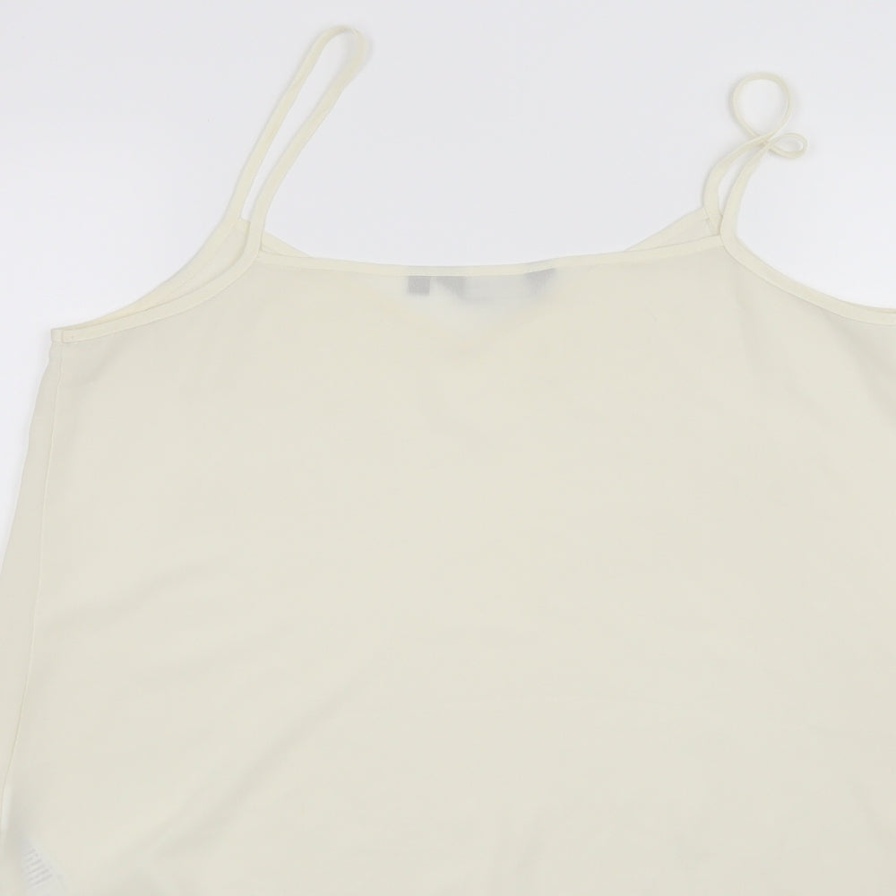Womens UK Size 10 New Look White Basic Tank