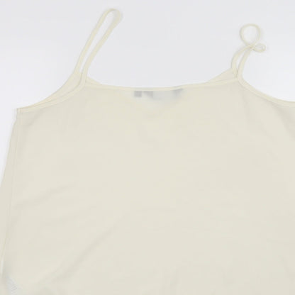 Womens UK Size 10 New Look White Basic Tank