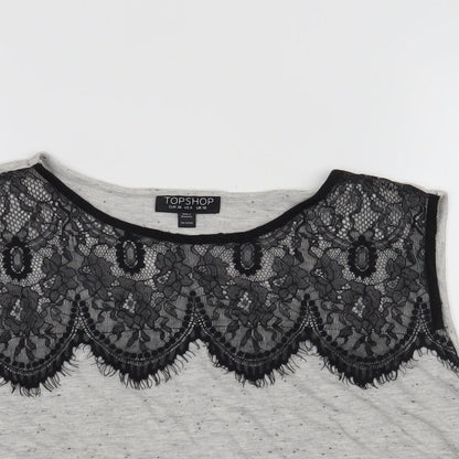 Topshop Womens Grey   Basic Tank Size 10