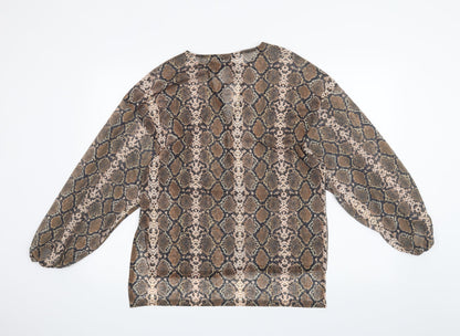 Womens UK Size XS Pull & Bear Brown Basic Blouse