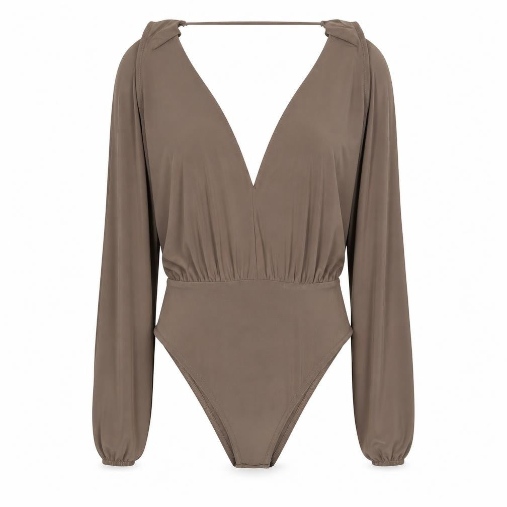 Womens UK Size 8 Missguided One-Piece Brown Bodysuit
