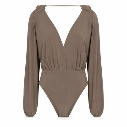 Womens UK Size 8 Missguided One-Piece Brown Bodysuit