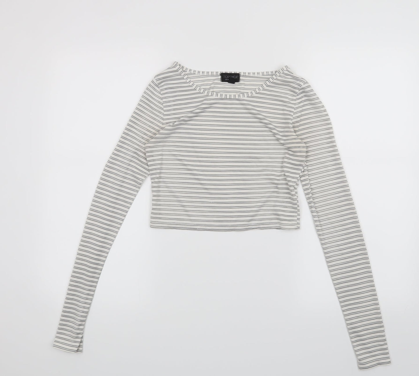 Womens UK Size 8 Topshop White Basic T-Shirt