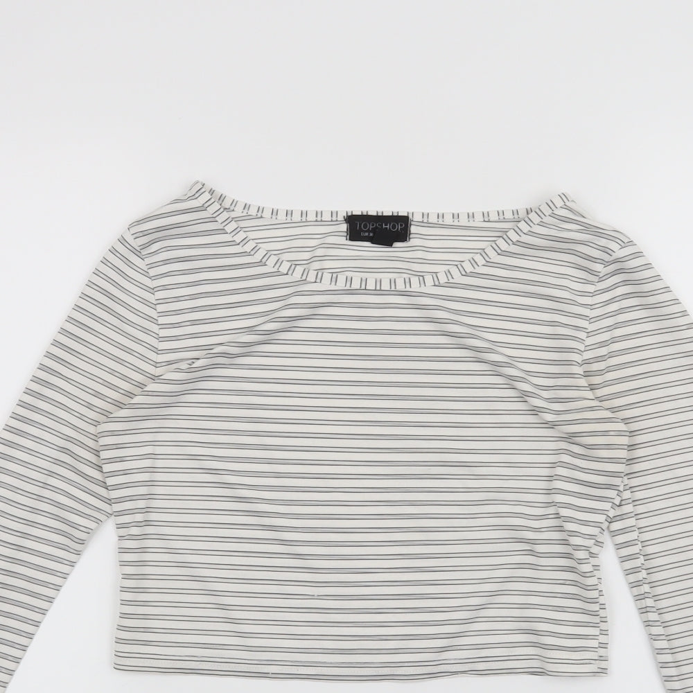 Womens UK Size 8 Topshop White Basic T-Shirt