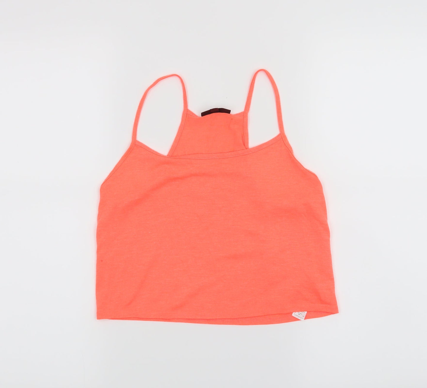Womens UK Size 8 Topshop Orange Cropped Tank