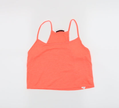 Womens UK Size 8 Topshop Orange Cropped Tank