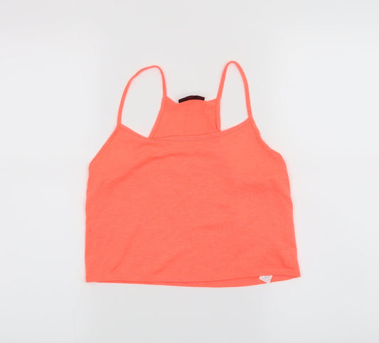 Womens UK Size 8 Topshop Orange Cropped Tank