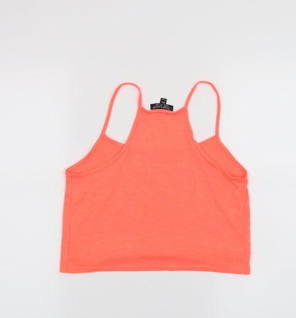 Womens UK Size 8 Topshop Orange Cropped Tank
