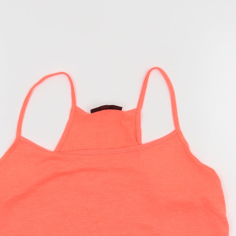 Womens UK Size 8 Topshop Orange Cropped Tank
