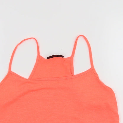 Womens UK Size 8 Topshop Orange Cropped Tank