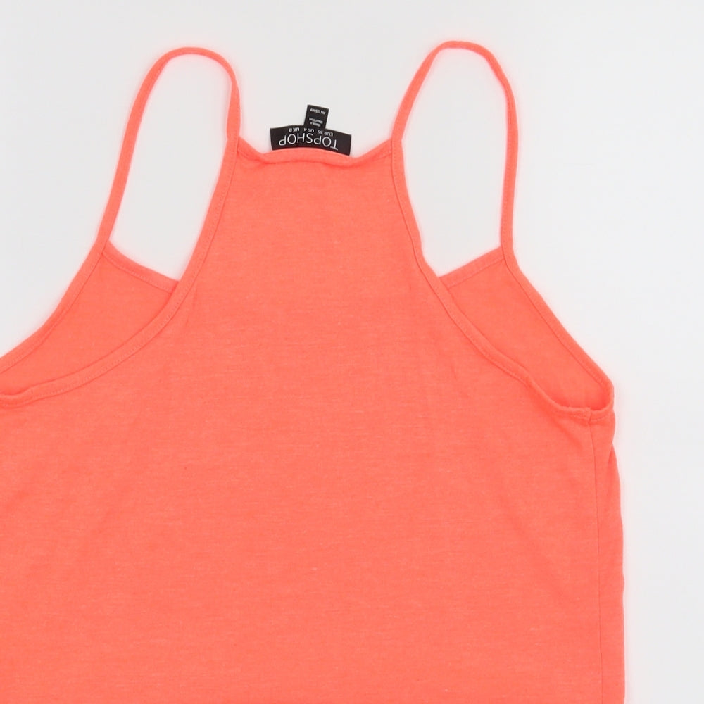 Womens UK Size 8 Topshop Orange Cropped Tank
