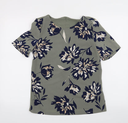 Womens UK Size 8 M&S Green Basic T-Shirt