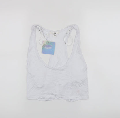 Womens UK Size 16 Missguided White Cropped Tank