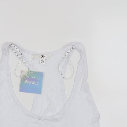 Womens UK Size 16 Missguided White Cropped Tank