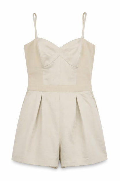 Womens UK Size 8 Topshop One-Piece Beige Romper