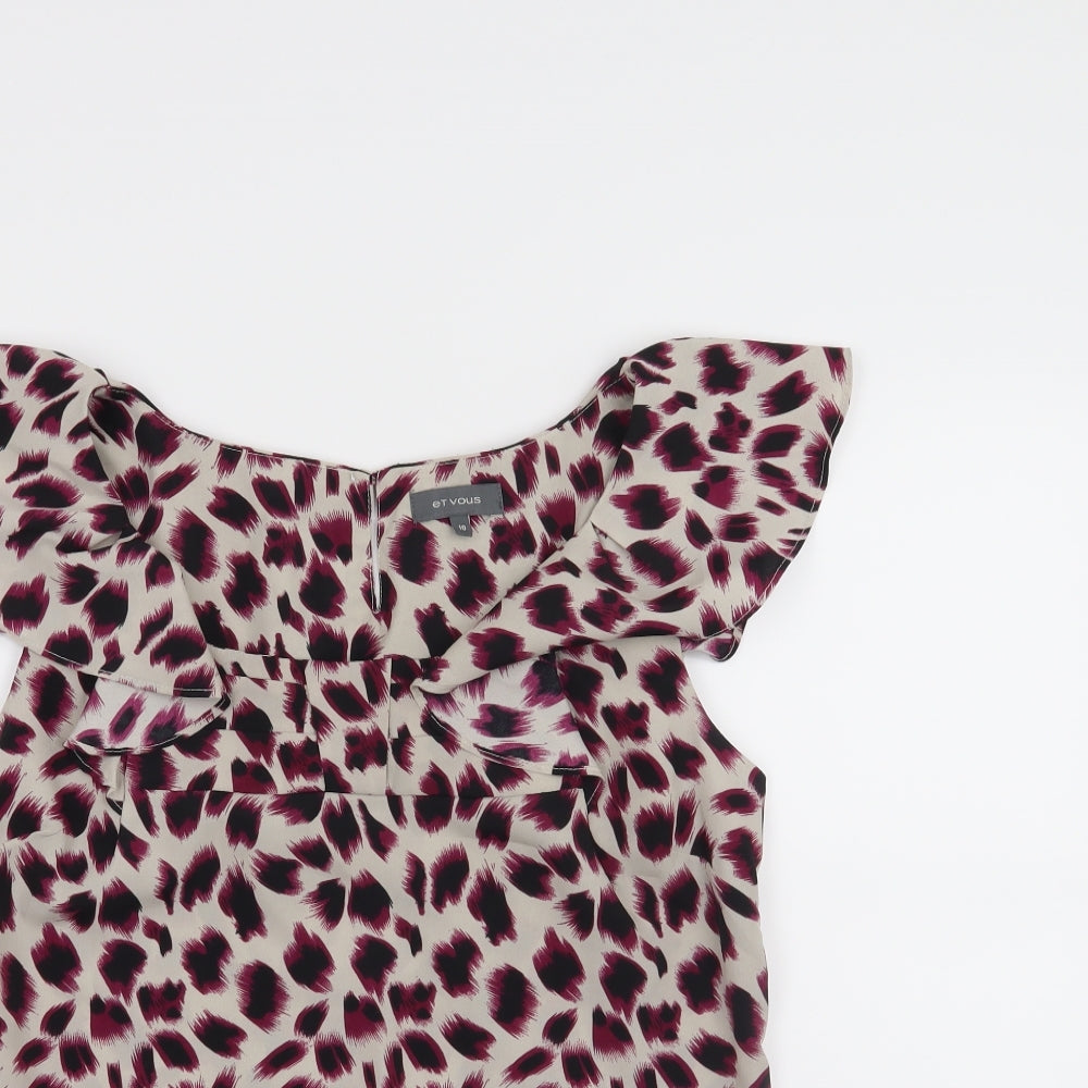 Womens UK Size 10 Et Vous Purple Basic Blouse