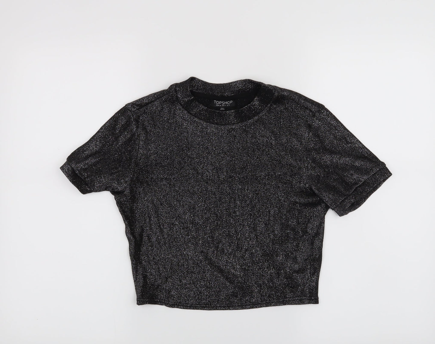 Womens UK Size 8 Topshop Black Basic T-Shirt