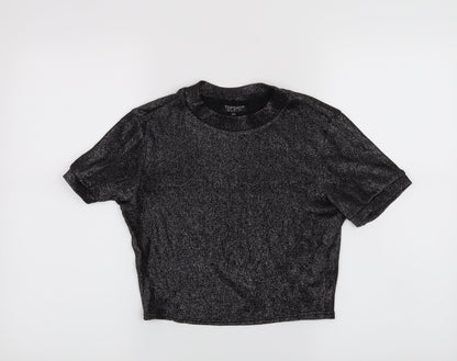 Womens UK Size 8 Topshop Black Basic T-Shirt