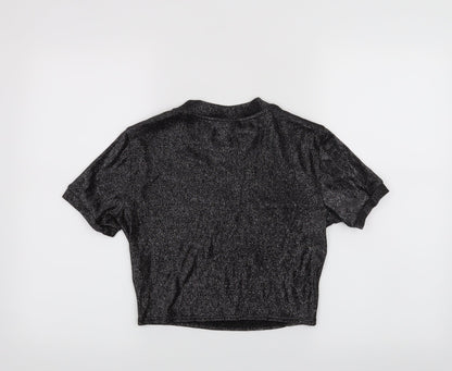 Womens UK Size 8 Topshop Black Basic T-Shirt