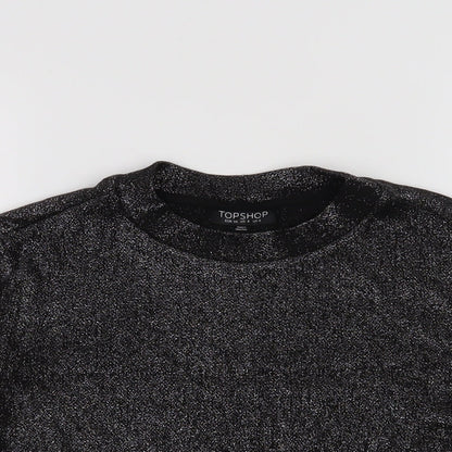 Womens UK Size 8 Topshop Black Basic T-Shirt