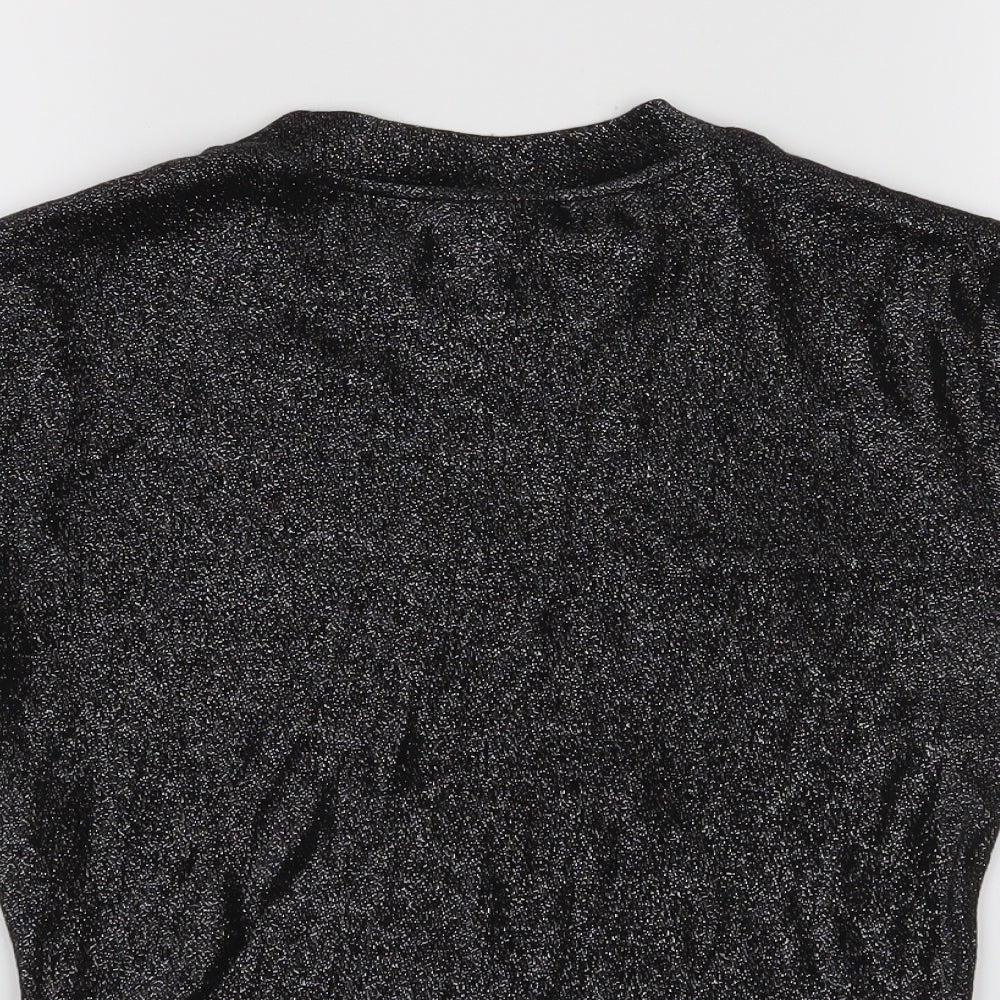 Womens UK Size 8 Topshop Black Basic T-Shirt