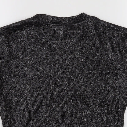 Womens UK Size 8 Topshop Black Basic T-Shirt