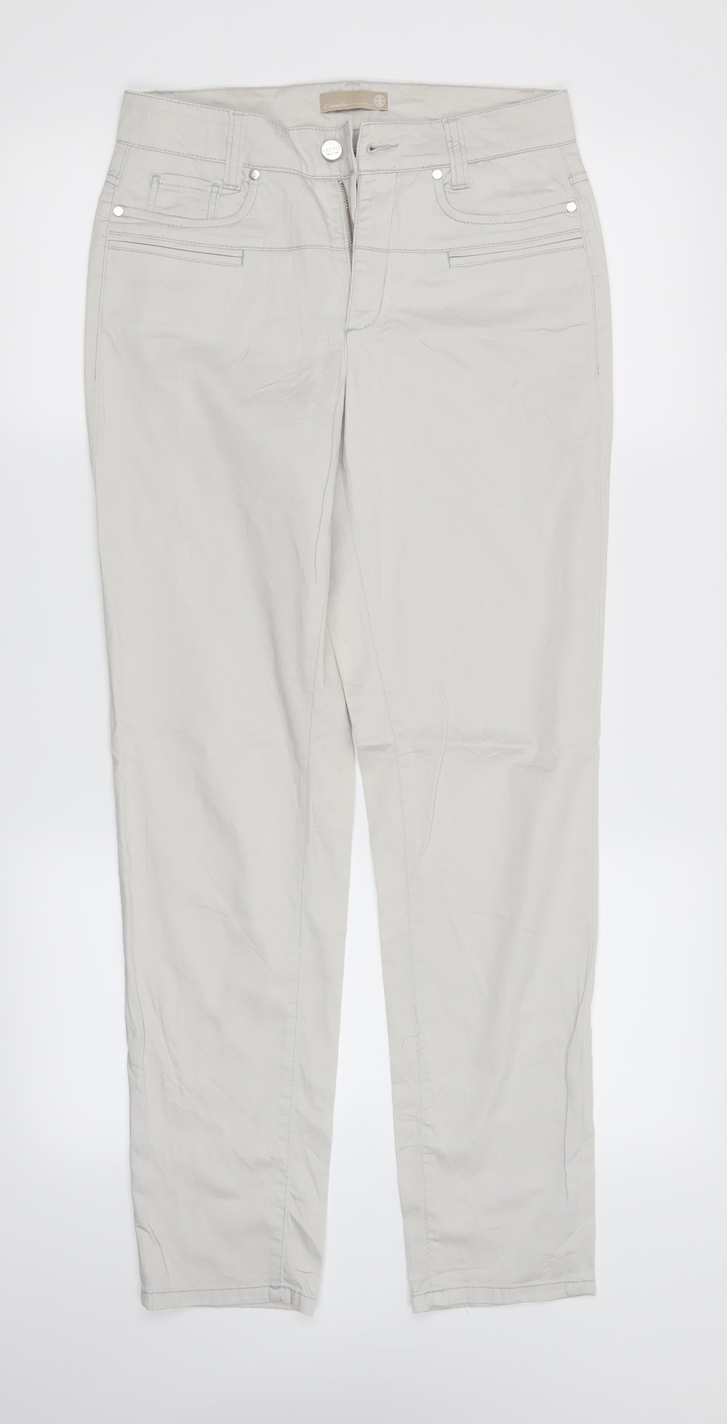 Womens UK Size 6 Cambio Regular Fit  Ivory Trousers