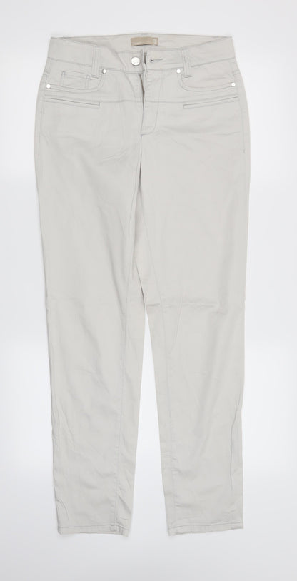 Womens UK Size 6 Cambio Regular Fit  Ivory Trousers