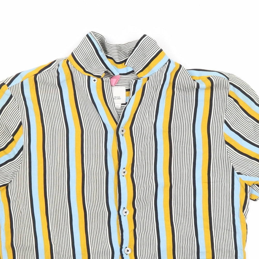 Womens UK Size XS River Island Multicoloured Basic Button-Up