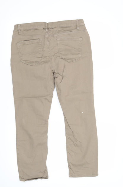 Yessica Womens Beige   Straight Jeans Size 12 L24 in