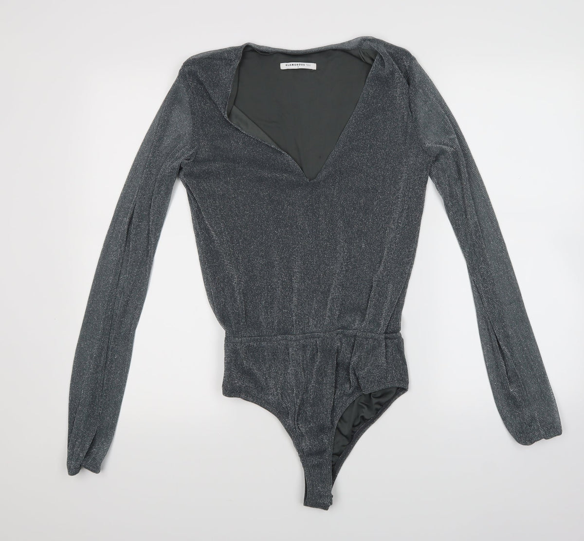 Glamour Womens Grey   Top Bodysuit Size 8