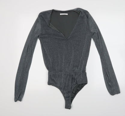Glamour Womens Grey   Top Bodysuit Size 8