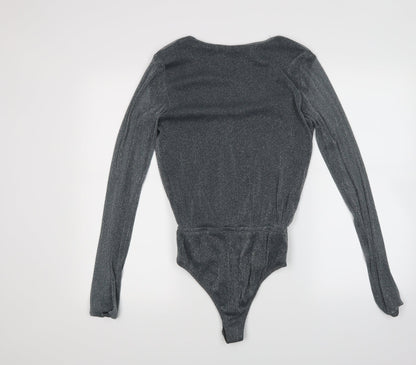 Glamour Womens Grey   Top Bodysuit Size 8